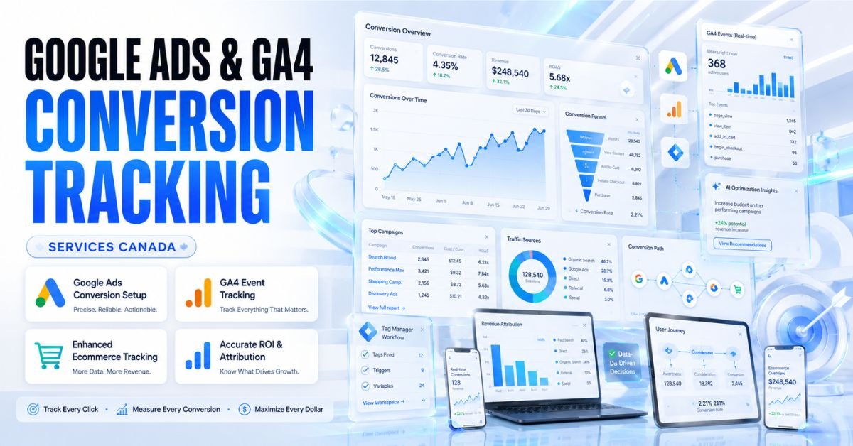 Google Ads & GA4 Conversion Tracking Services Canada | The 6th Avenue
