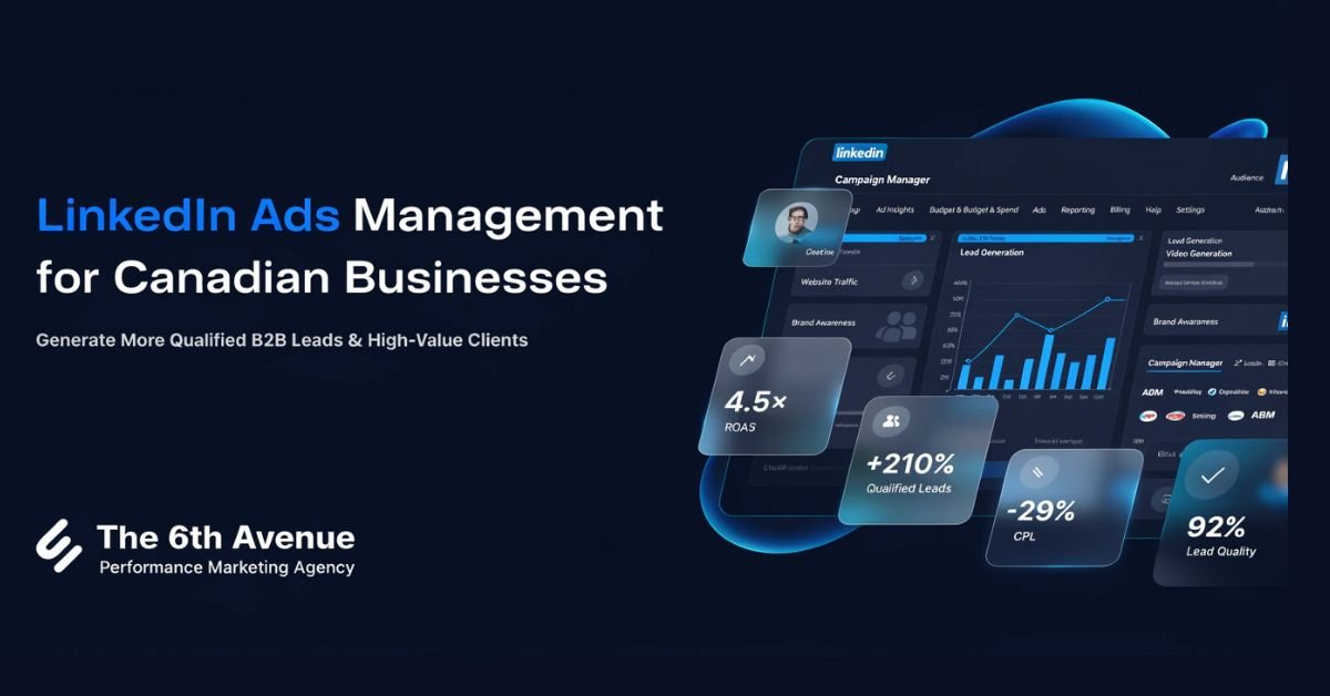 LinkedIn Ads management dashboard for B2B lead generation and campaign optimization in Canada.